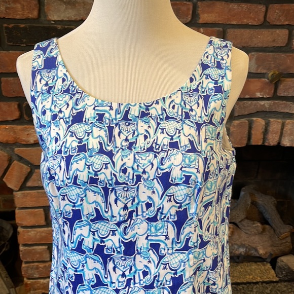 Lilly Pulitzer Cathy Shift Dress in Get Trunky print size 6 in bomber blue - Picture 2 of 11